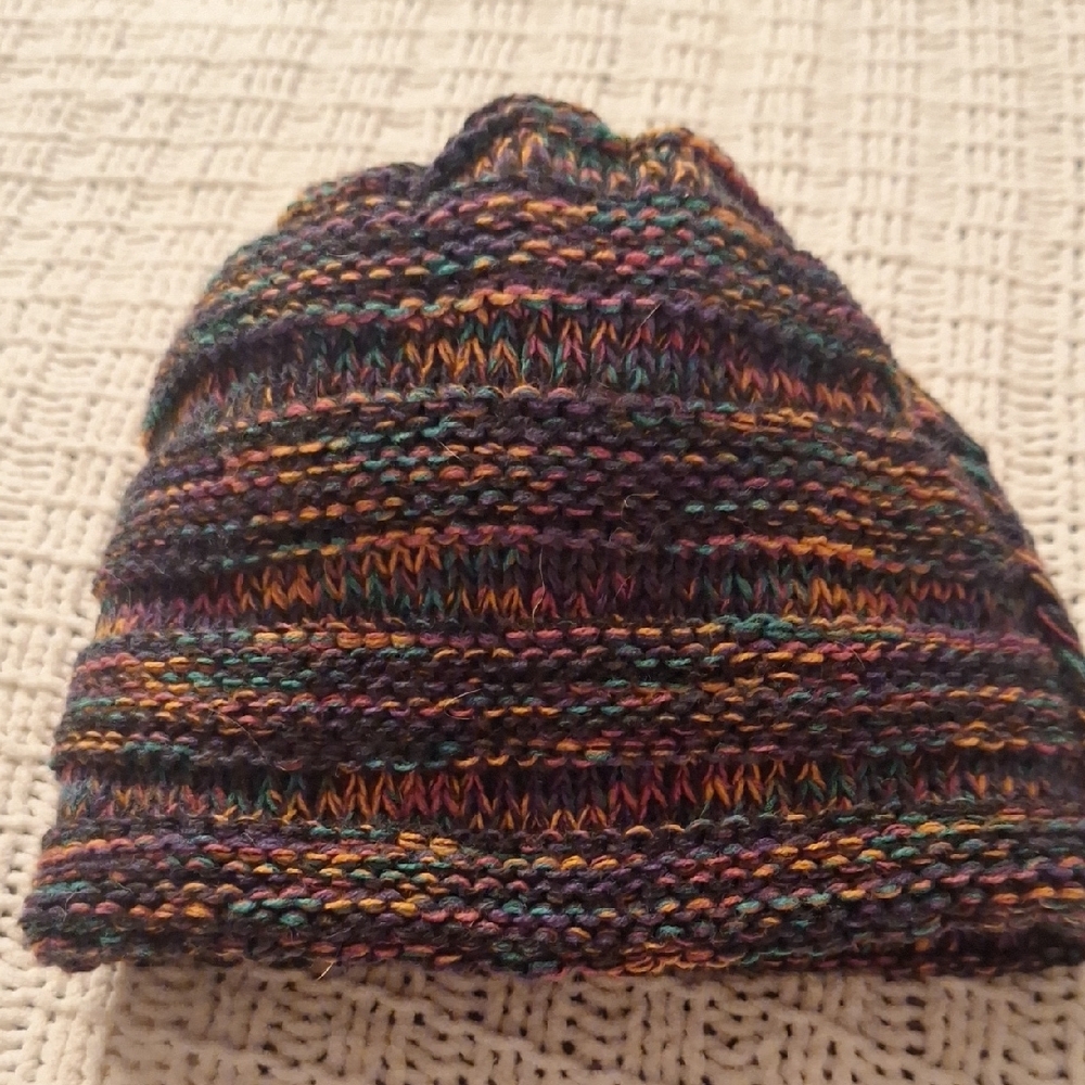 C.C Colorful Knit Beanie with Pom-Pom for Kids - Picture 5 of 5